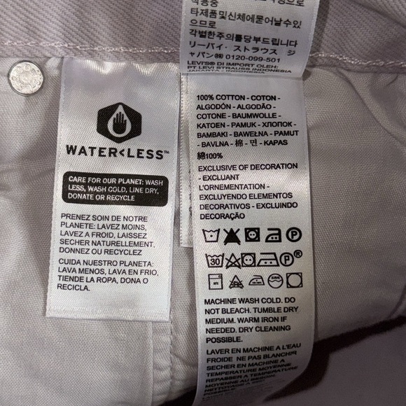 LEVI'S 501 HIGH RISE ORIGINAL DENIM JEAN SHORTS Washed Lilac - Picture 6 of 11